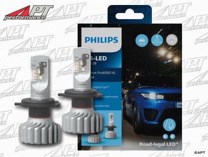 Set Philips Pro6000 12V LED Pro H4 - LED Boost