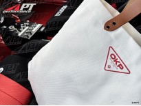 Shopper bag OKP Racing Club off white / red