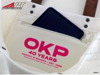 Shopper bag OKP Racing Club off white / hot pink