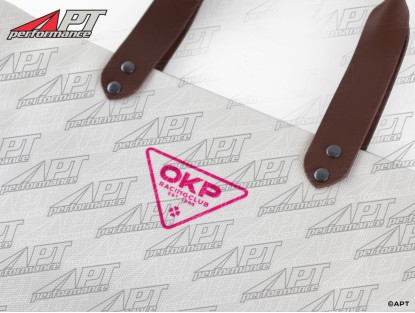 Shopper bag OKP Racing Club off white / hot pink