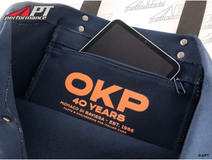 Shopper bag OKP Racing Club sea blue / sunset orange