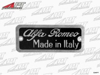 Alfa Romeo "Made in Italy" type label