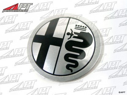 Wheel badge Alfa Romeo silver 48mm