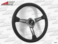 Nardi Classico 360mm black leather -  polished spokes