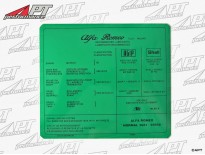 Sticker lubricant manual 1750 105 in engine hood