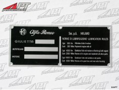 Type label ident. number -  lubrification rules Giulietta