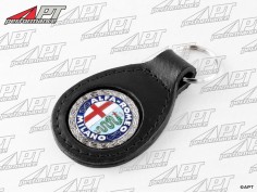 Key fob leather with Alfa Logo enamel