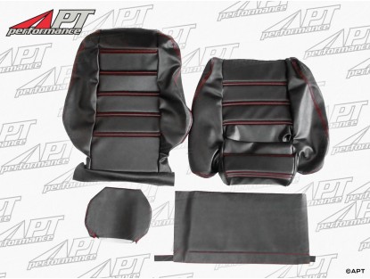 Seat cover Spider 86 - 89 QV scay black -  red stitching