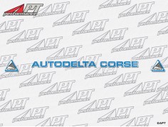 Front screen sticker Autodelta Corse blue