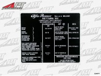 Sticker lubricant manual 102 - models, Alfa 2000