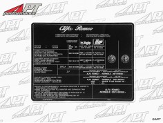 Sticker lubricant manual 116 - models -  Alfa 75