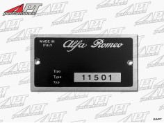 Type label Alfa Romeo 115.01 GTV Bertone 2000 USA