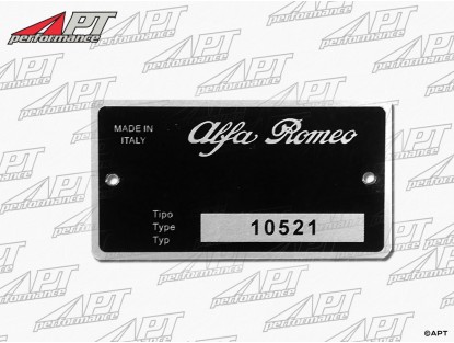 Type label Alfa Romeo 105.21 GTV Bertone 2000