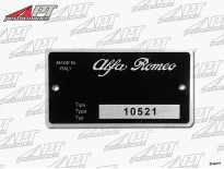 Type label Alfa Romeo 105.21 GTV Bertone 2000