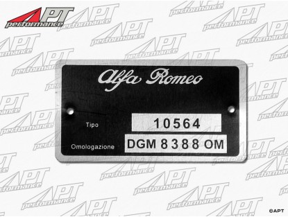 Type label Alfa Romeo 105.64 Montreal