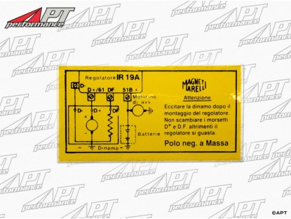 Sticker alternator regulator Magneti Marelli 80x42mm