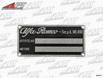 Type label Alfa Romeo 2000 -  2600 Touring