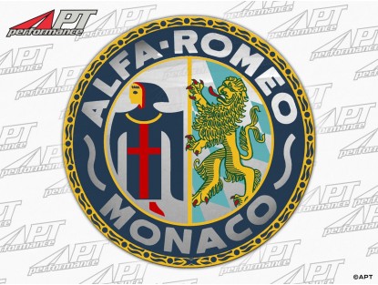 Sticker Alfa Romeo Monaco round (5cm) silver