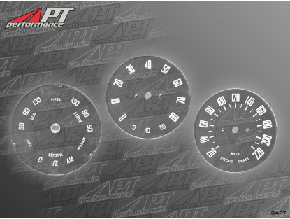 Set (3) instrument inserts 101 Types 1600cc Giulia white