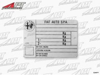 VIN Type label Alfa Romeo from 1985