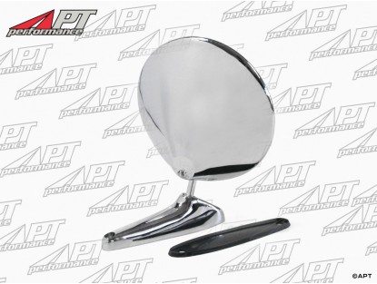 Outside rear view mirror round chrome with Alfa badge