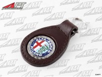 Key fob leather with Alfa Logo enamel