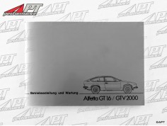 Operating manual Alfetta GT 1.6 -  GTV 2000 German