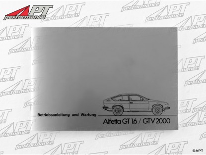 Operating manual Alfetta GT 1.6 -  GTV 2000 German