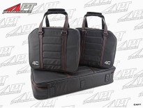 4C Vinyl custom fitted Luggage Set black w -  red stitching
