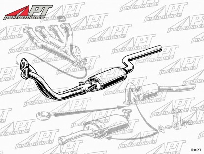 Front exhaust muffler Giulia (hanging pedals)