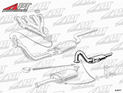 Rear exhaust muffler 1300 Junior Zagato