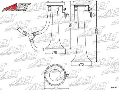 Set Air Horns (2 pieces) Italian style 12 Volt