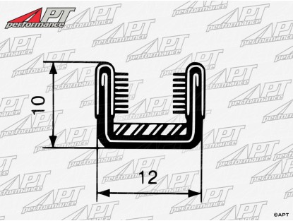 Side window guide felt 12mm  (per meter)