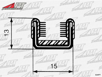 Side window guide felt 15mm (per meter)