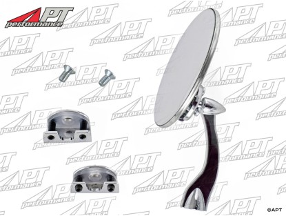 Universal round chrome exterior mirror with clamp mount