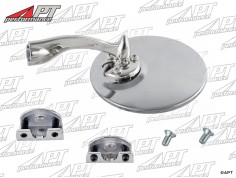 Universal round chrome exterior mirror with clamp mount 2