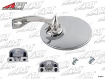 Universal round chrome exterior mirror with clamp mount