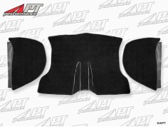 Rear wall carpet set black Fastback Spider until 1978