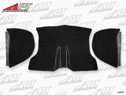 Rear wall carpet set black Fastback Spider until 1978