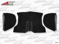 Rear wall carpet set black Fastback Spider until 1978