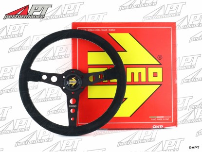 MOMO Prototipo dished black spokes suede 350mm