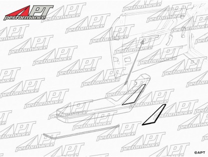 Chromed plastic triangle insert set (2) for armrests Spider