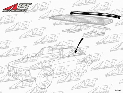 Rear window shelf strip 1300 - 2000 GT Bertone 2. Serie