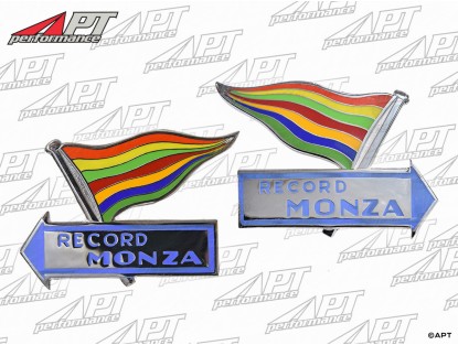 Enamel badges (2) Record Monza Fiat Abarth Monomille