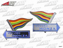 Enamel badges (2) Record Monza Fiat Abarth Monomille