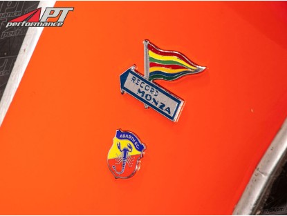 Enamel badges (2) Record Monza Fiat Abarth Monomille