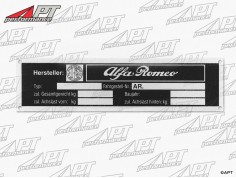 Blank type label Alfa Romeo (engine compartment)