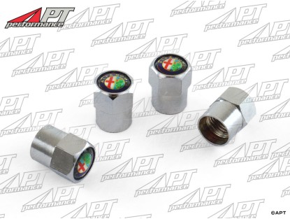 Set wheel valve caps (4) with Alfa Romeo badge