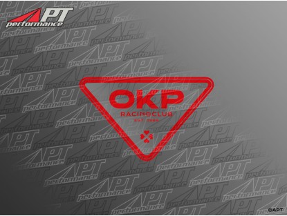 Sticker OKP RACING CLUB  80 x 45mm RED inside