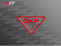 Sticker OKP RACING CLUB  80 x 45mm RED inside